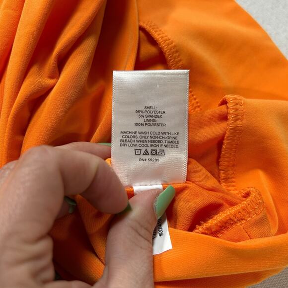 Express NEW Tank Top Women's Large Orange Stretch Twist Halter Comfort Open Back - Picture 6 of 12